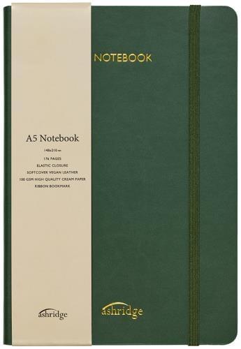 Ashridge Lined Notebook With Elastic Closure (Green)