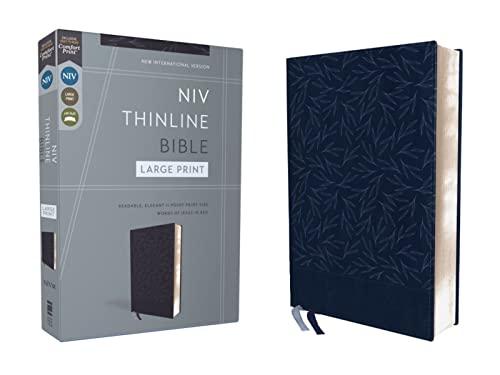 NIV, Large Print Thinline Bible (Navy Leathersoft)