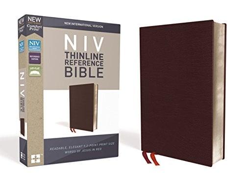 NIV Thinline Reference Bible (Burgundy Bonded Leather)