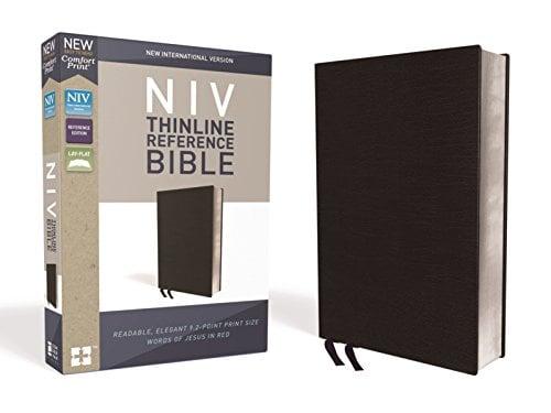 NIV Thinline Reference Bible (Black Bonded Leather)