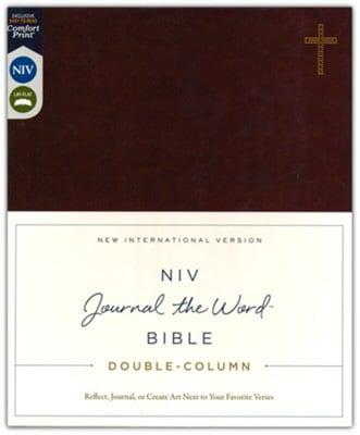 NIV, Journal the Word Bible, Double-Column (Brown Leathersoft)