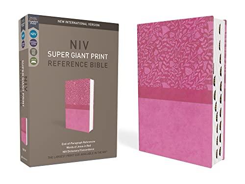 NIV, Super Giant Print Reference Bible (Thumb-Indexed, Pink, Leathersoft)