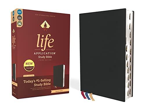 NIV, Life Application Study Bible (Thumb Indexed, Black Genuine Leather, Third Edition)