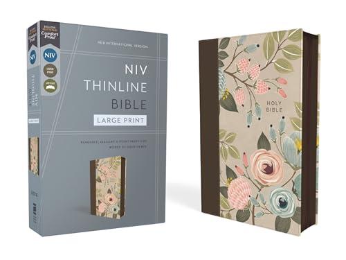 NIV, Large Print, Thinline Bible (Floral Leathersoft)