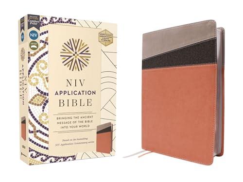 NIV, Comfort Print Application Bible (Coral/Gray Leathersoft)