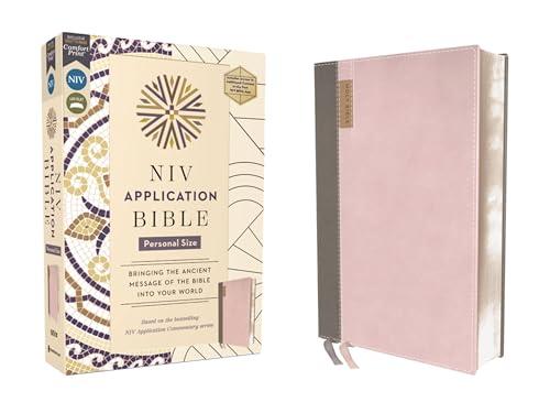 NIV, Personal Size Comfort Print Application Bible (Pink/Gray Leathersoft)