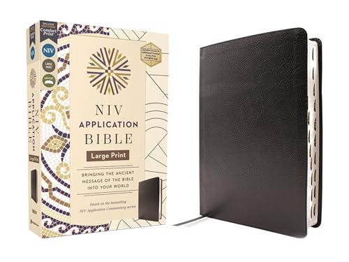 NIV, Large Print Application Bible (Thumb Index, Black, European Bonded Leather)