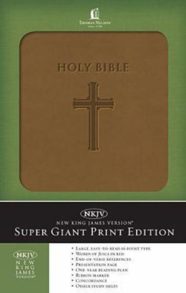NKJV, Super Giant Print, Reference Holy Bible (6333BWAL, Brown Leathersoft)