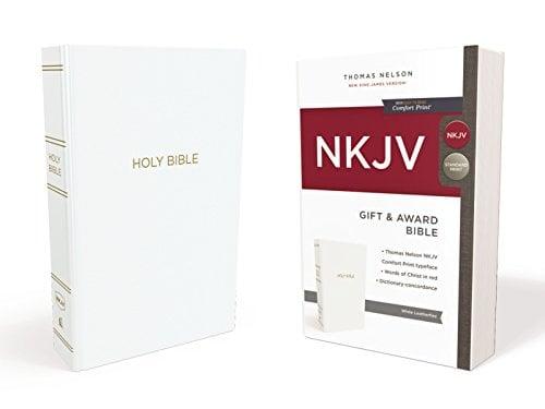 NKJV, Gift and Award Bible (#0614W - White Leatherflex)
