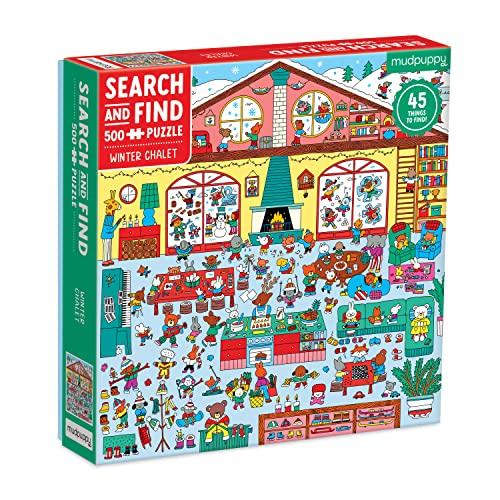 Winter Chalet 500 Piece Search and Find Jigsaw Puzzle