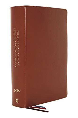 NIV, The Charles Stanley Life Principle's Bible (Brown Genuine Leather, Thumb Index, 2nd Edition)