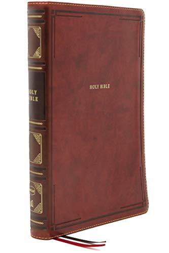 NKJV Giant Print Center-Column Reference Bible (Thumb Indexed, # 6853BRN, Brown Leathersoft)
