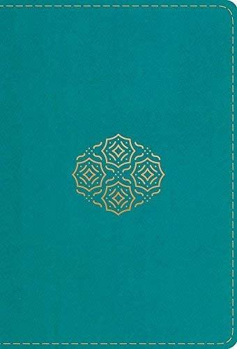 ESV Large Print Compact Bible (TruTone Teal, Bouquet Design)