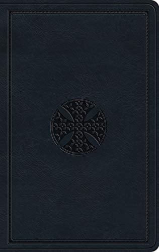 ESV Large Print Value Thinline Bible (TruTone, Navy, Mosaic Cross Design)