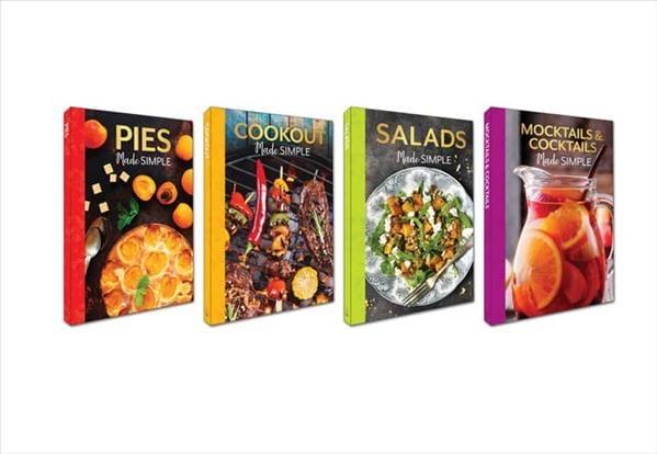 Recipes Made Simple 4 Cookbook Set (Pies/Salads/Mocktails & Cocktails/Cookout)