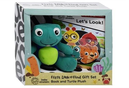 First Look and Find Gift Set Book and Turtle Plush (Baby Einstein)
