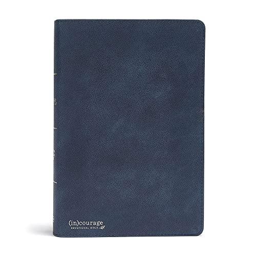 CSB (in)courage Devotional Bible (Indexed, Navy Genuine Leather)