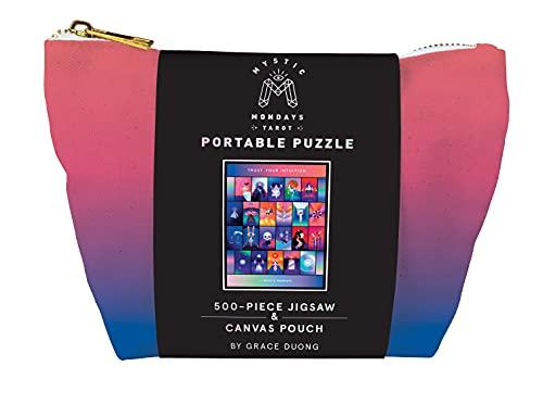 Mystic Mondays Tarot Portable 500-Piece Jigsaw Puzzle and Canvas Pouch