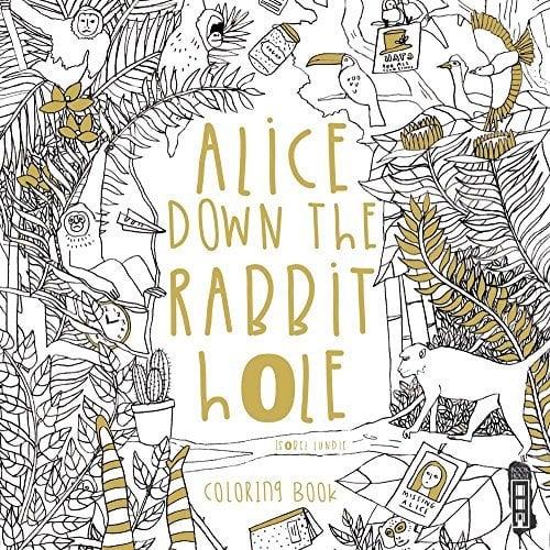 Alice Down The Rabbit Hole Coloring Book