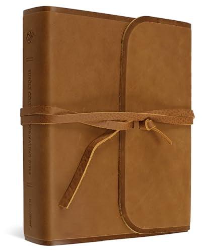 ESV, Single Column Journaling Bible (Brown Natural Leather, Flap With Strap)