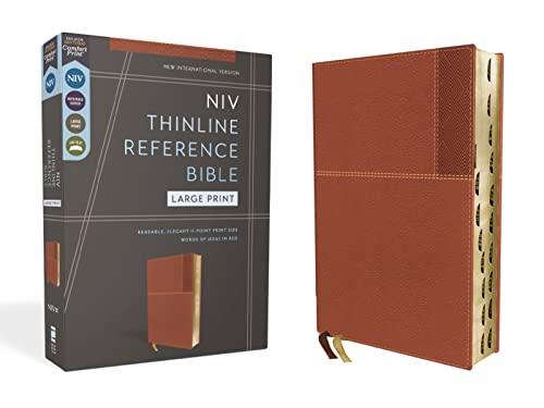 NIV Thinline Reference Bible, Large Print, Thumb Indexed, Brown Imitation Leather