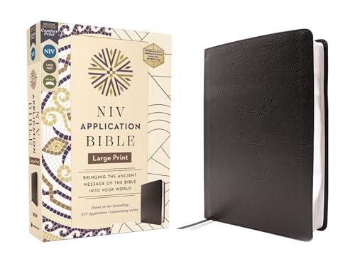NIV, Large Print Application Bible (Black European Bonded Leather)