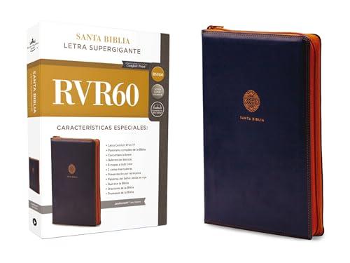 RVR60, Letra Supergigante, Santa Biblia (Azul Con Cierre Leathersoft)