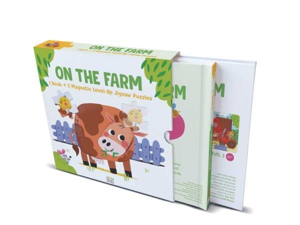 On the Farm: 1 Book + 3 Magnetic Level-Up Jigsaw Puzzles (Magnetic Level-Up)