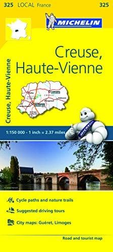 Creuse, Haute-Vienne Road and Tourist Map (325 Local France)