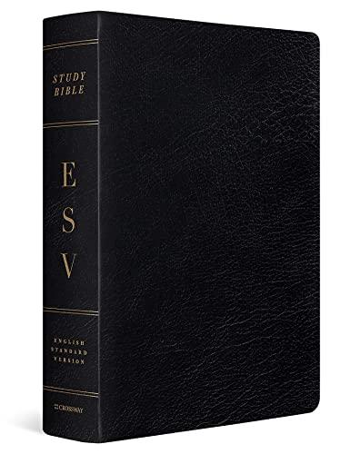ESV, Large Print Study Bible (Black, Genuine Leather)