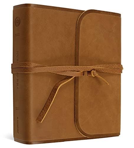 ESV, Journaling Bible (Brown, Natural Leather, Flap With Strap)