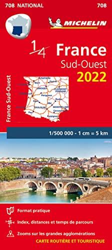 ¼ France Sud-Quest 2022 Carte Routiere Et Touristique (708 National)