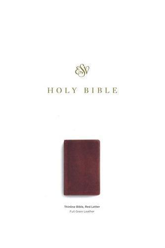 ESV, Thinline Bible (Full Grain Leather, Saddle Brown)