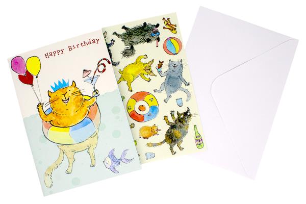 Carte d'anniversaire Fête à la piscine