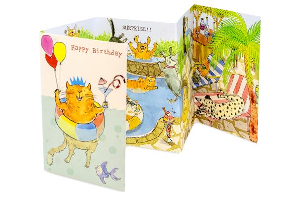 Carte d'anniversaire Fête à la piscine