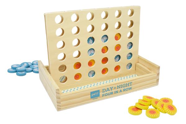 Day and Night Four in a Row Wooden Game