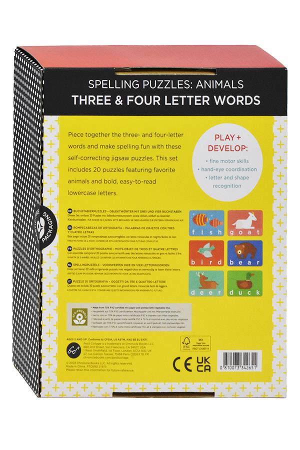 Spelling Puzzles: Animals: Three & Four Letter Words