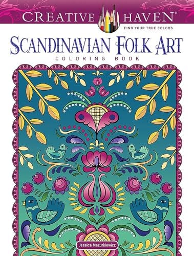 Scandinavian Folk Art Coloring Book (Creative Haven Coloring Book)
