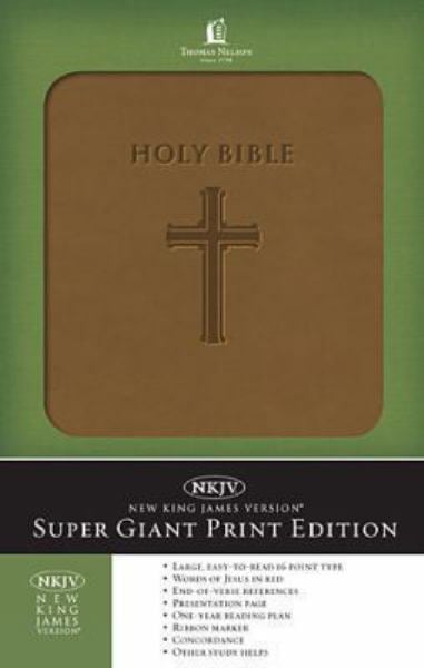 NKJV, Super Giant Print, Reference Holy Bible (6333BWAL, Brown Leathersoft)