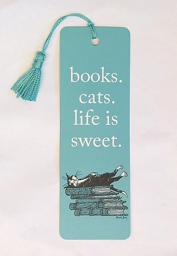 Books. Cats. Life Is Sweet. Bookmark