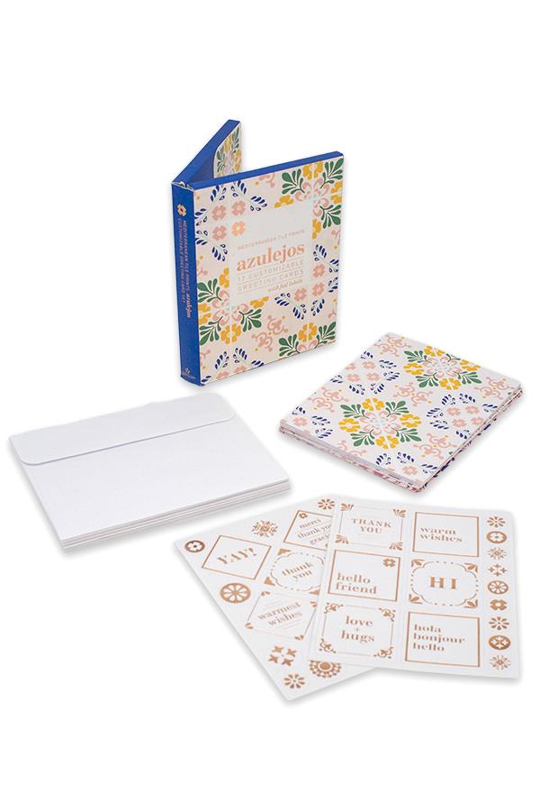 Mediterranean Tile Prints: Azulejos Customizable Greeting Card Set