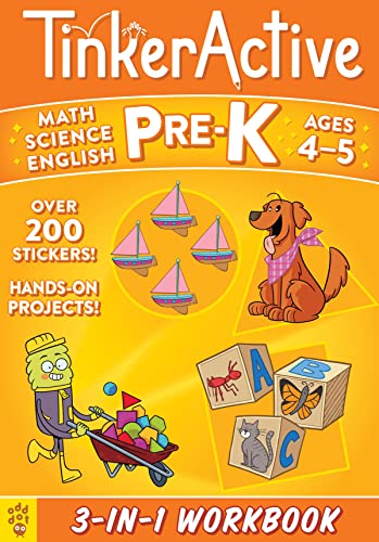 Tinker Active 3-In-1 Workbook: Math, Science, English (Pre-Kindergarten)