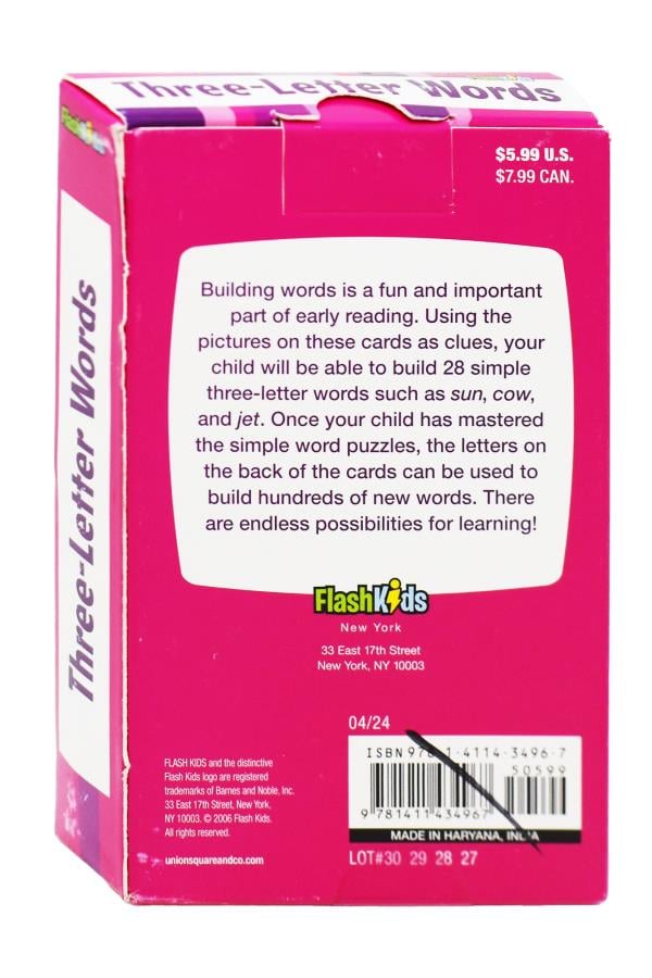 3 Letter Words (Flash Kids Flash Cards)