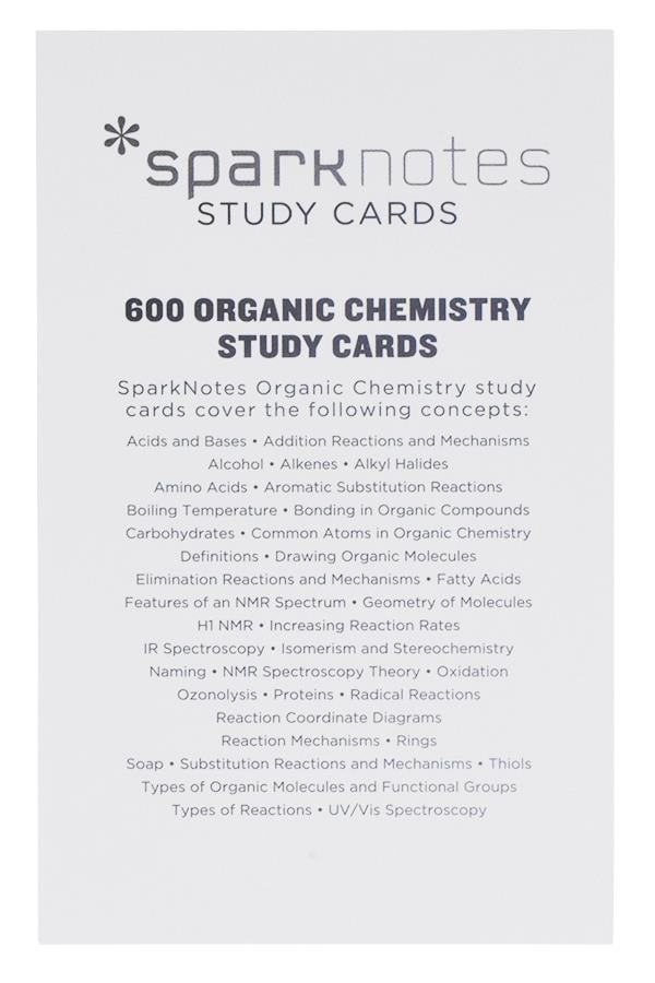 Organic Chemistry SparkNotes Study Cards