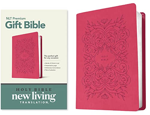 NLT Premium Gift Bible (Very Berry Pink Vines, Leatherlike)