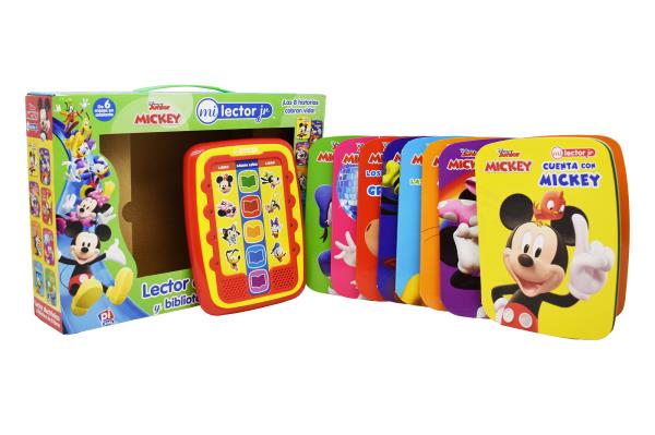 Disney Junior Mickey Lector Electronico Y Biblioteca de 8 Libros
