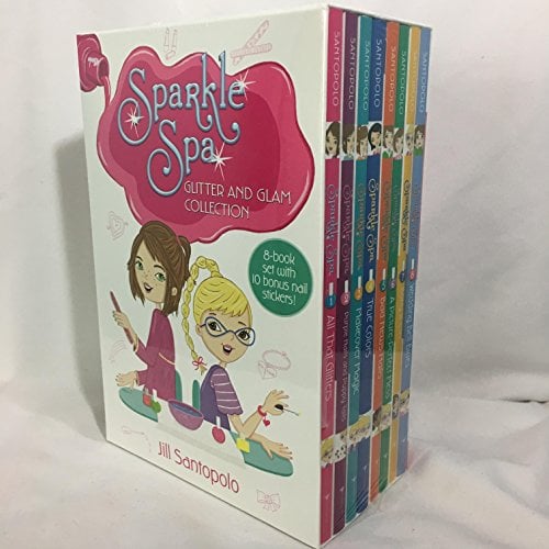 Sparkle Spa Glitter and Glam Collection (8 Book Set with 10 Bonus Nail Stickers)