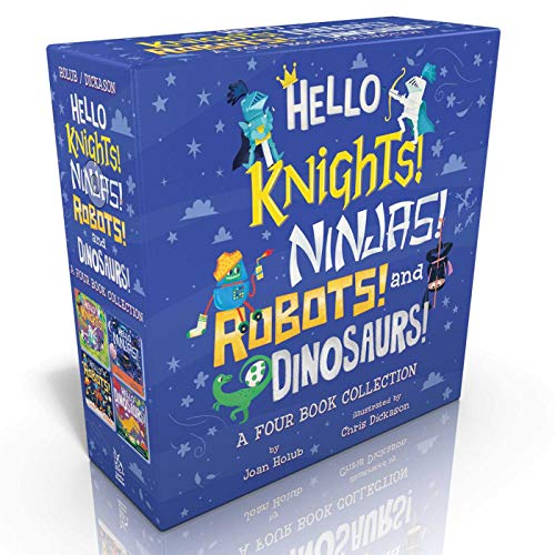 Bonjour les chevaliers ! Les ninjas ! Les robots ! Et les dinosaures ! : Bonjour les chevaliers ! / Bonjour les ninjas ! / Bonjour les robots ! / Bonjour les dinosaures ! (Un livre bonjour)