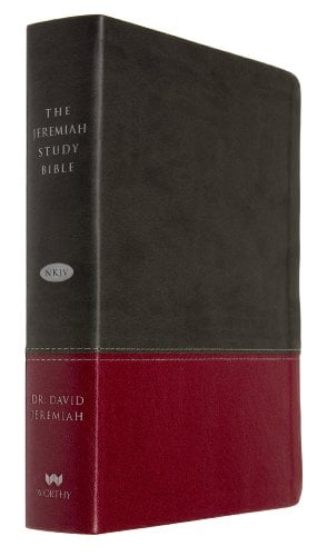 NKJV, The Jeremiah Study Bible (Charcoal/Burgundy, Imitation Leather, Thumb Index)