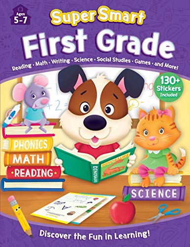 First Grade Workbook with Stickers: Ages 5-7 (Super Smart)